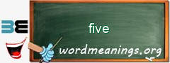 WordMeaning blackboard for five